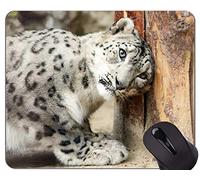 Cojín de ratón Original de Encargo de la Serie del Leopardo, Cojines de ratón del Leopardo de la Familia del Gato del Leopardo de Nieve
