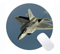Cojín de ratón Redondo de Goma Natural, Base de Goma Antideslizante Mousepad de los Aviones de Combate F 22 Raptor