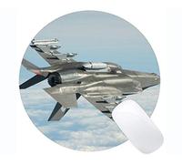 Cojín de ratón Redondo de Goma Natural, Base de Goma Antideslizante Mousepad del Caza del Ataque del Vuelo F 35b