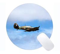 Cojín de ratón redondo de la mejor idea del regalo, base de goma antideslizante de la Segunda Guerra Mundial de los aviones del halcón del huracán Mousepad