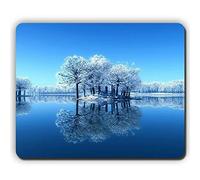 Cojín de ratón, Superficie de la Limpieza congelada del Lago Frost de los árboles de la Isla, cojín de ratón de la Oficina del Juego