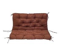 Cojín de repuesto para columpio de jardín al aire libre para banco de 2/3 plazas, color marrón oscuro, duradero, con respaldo y lazos, extragrueso (59 x 39.4 x 3.9 pulgadas)