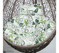 Cojín de repuesto para silla colgante tipo huevo de exterior de 89,5/100,5/110 cm, cojines para sillas Papasan con reposacabezas, cojines redondos grandes para sillas tipo huevo(Green butterfly,90cm)