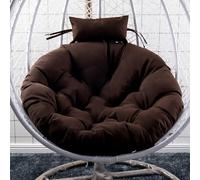 Cojín de repuesto para silla de huevo, color marrón oscuro, con almohada para la cabeza, para asiento giratorio (45.3 pulgadas), cómodo y elegante
