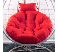 Cojín de repuesto para silla de huevo de alta calidad con almohada para la cabeza, cojín acogedor para silla giratoria colgante, extragrande, 45.3 pulgadas, color rojo elegante B
