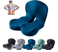 Cojín de respaldo y asiento Reenly, Cojín de asiento de coche Reenly, espuma viscoelástica con tejido antideslizante y soporte para la espalda, con soporte lumbar, para silla de oficina y asiento de