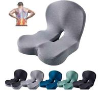 Cojín de respaldo y asiento Reenly, Cojín de asiento de coche Reenly, espuma viscoelástica con tejido antideslizante y soporte para la espalda, con soporte lumbar, para silla de oficina y asiento de