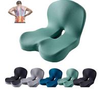 Cojín de respaldo y asiento Reenly, Cojín de asiento de coche Reenly, soporte para la espalda de espuma viscoelástica con tejido antideslizante, con soporte lumbar, para silla de oficina y asiento de