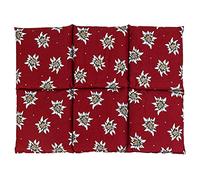 Cojín de semillas de colza grande, 40 x 30 cm, 6 cámaras, diseño de flores y blancas, cojín térmico, por ejemplo, como cojín lumbar y cojín abdominal, 30 x 40 cm, diseño de flores y blanco