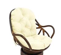 Cojín de Silla de Espalda Alta, Silla de cojín al Aire Libre Soltero, Almohadillas de Mecedora de Patio Impermeable,Ivory White