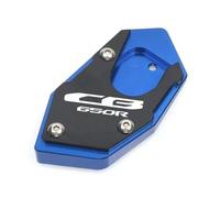 Cojín de soporte lateral para motocicleta Para HON@&DA CB650R CBR650R 2019-2023 Motocicleta CNC Kickstand Pie Lateral Soporte Extensión Almohadilla Placa Ampliar(CB650R-Blue)