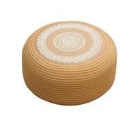 Cojín de suelo | Almohadas de suelo redondas grandes | Futón acolchado de paja transpirable y respetuoso con la piel | Detalles copetudos cojines de suelo para sentarse, dormitorio, oficina en casa