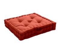 Cojín de Suelo con asa, 50 x 50 cm, Terracota, 100% algodón Certificado Oeko Tex, Relleno 100% algodón Reciclado, Acolchado para garantizar una Buena sujeción, colección Panamá, Enjoy Home