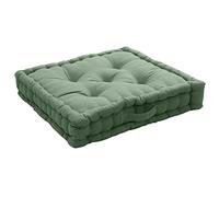 Cojín de Suelo con asa, 50 x 50 cm, Verde Arcilla, 100% algodón, Relleno 100% algodón Reciclado, Acolchado para asegurar un Buen Atuendo, colección Panamá, Enjoy Home