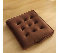 Cojín De Suelo Cuadrado - Cojín Elevador Para Silla De Comedor O Jardín Interior - 8 Cm De Grosor, De Algodón - Terciopelo Suave Con Soporte Para Asiento De Coche, Sofá O Silla,Brown- 50*50*8cm