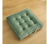 Cojín De Suelo Cuadrado - Cojín Elevador Para Silla De Comedor O Jardín Interior - 8 Cm De Grosor, De Algodón - Terciopelo Suave Con Soporte Para Asiento De Coche, Sofá O Silla,Green- 45*45*8cm