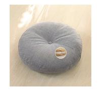 Cojín de suelo de tatami japonés - Almohada redonda de lino y algodón minimalista Desmontable acolchado Lavable Asiento de meditación y yoga para ventana de bahía, balcón, habitación Zen (Gris, 45cm