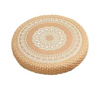 Cojín de suelo japonés, cojín de asiento tejido Han, almohada de meditación, tapete bohemio, cómodo cojín suave de 15.75 pulgadas de diámetro para el hogar, yoga, relajación, meditaciones