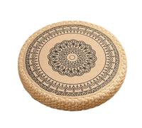 Cojín de suelo japonés, cojín de asiento tejido Han, almohada de meditación, tapete bohemio, cómodo cojín suave de 15.75 pulgadas de diámetro para el hogar, yoga, relajación, meditaciones