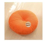 Cojín de suelo japonés Tatami, cojín redondo de lino y algodón, desmontable, grueso, lavable, para meditación, yoga, para ventana, bahía, balcón, habitación zen (naranja, 40 cm)