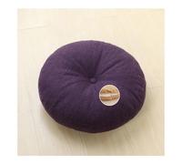 Cojín de suelo japonés Tatami, cojín redondo de lino y algodón minimalista, desmontable, grueso, lavable, meditación, yoga, asiento para ventana, bahía, balcón, habitación zen (morado, 45 cm)