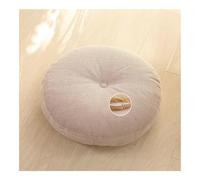 Cojín de suelo japonés Tatami, cojín redondo de lino y algodón minimalista, desmontable, grueso, lavable, para meditación, yoga, para ventana, bahía, balcón, habitación zen (caqui, 45 cm/18")