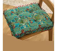 Cojín de Suelo Redondo Grande y Grueso Estilo Bohemio, para meditación, Lectura Sala de Estar balcón Oficina y Tatami,Square a,40X40CM