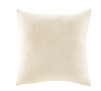 Cojín de terciopelo de poliéster reciclado efecto envejecido, color crudo 45x45 cm