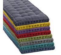 Cojín de terciopelo grueso de 8 cm para asiento de 23 plazas, algodón esponjoso para jardín, comedor, patio, columpio, 80 x 30 cm, color verde suave
