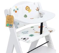 Cojín de trona bebé 2 piezas reductor de asiento respaldo Hauck madera | funda infantil para Hauck escalera de madera respaldo repelente al agua velcro hecho a mano acolchado Safari