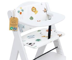Cojín de trona bebé 2 piezas reductor de asiento respaldo Hauck madera | funda infantil para Hauck escalera de madera respaldo repelente al agua velcro hecho a mano acolchado Safari