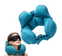 Cojín de viaje para avión confort - Almohada cervical hinchable portátil, ayuda para dormir, reposacabezas ergonómico, diseño compacto, asiento de coche, camping, vacaciones, mochila de viaje
