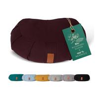 #DoYourYoga Cojín Zafu de Media Luna Ganesh con cáscara de Trigo sarraceno orgánico(KBA) Funda Lavable 100% algodón, 45 x 30 x 14 cm, meditación & Yoga - Morado