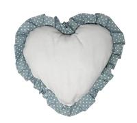 Cojín decorativo de corazón de lunares para la habitación de los niños Corazón de lunares, cojín con volantes de algodón acolchado para niños hecho a mano, muebles y textiles para la habitación - Azul