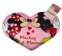 Cojín Decorativo Infantil 3D (30-35 cm) | Personajes Mickey, Minnie, Spiderman, Barbie, Super Mario, Stitch, Patrulla Canina, Frozen | Tacto Terciopelo Belboa (Mickey & Minnie Corazon)