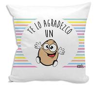 Cojin decorativo, original y personalizado para regalo, con expresiones y frases graciosas. Incluye relleno. Te lo agradezco un Huevo. 42,5 X 42,5 cm. Cojines con agradable tacto de algodon.