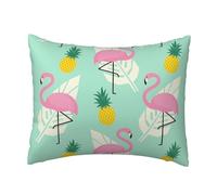 Cojín Decorativo Personalizado con Flamenco Rosa, pinos y Hojas, decoración del hogar, 40,6 x 50,8 cm