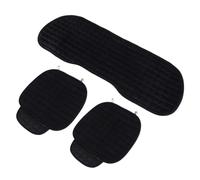 Cojín del Asiento del Coche 3 Piezas, Tejido Antideslizante para Invierno | Cojín de Peluche Negro 130x60x0,3cm, Diseño de Rejilla y Uso en Asiento de Coche