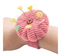 Cojín del perno de muñeca - Cojín de aguja con forma de calabaza, cojines de anillo de presión Pop, cojín de aguja para coser con correa elástica ajustable, apto para todos los tamaños de muñeca