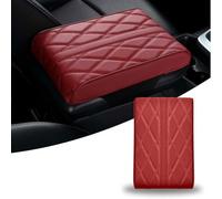 Cojín del Reposabrazos para Cadillac ATS Coupe 2015 2016 2017 2018 2019, Cuero Cubierta del Reposabrazos de La Consola Central, Coche Interior Accesorios,Red
