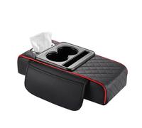 Cojín del Reposabrazos para VW Atlas Cross Sport 2020 2021 2022 2023, Multifuncional Cuero Cubierta del Reposabrazos de La Consola Central, Coche Accesorios,Black-Red