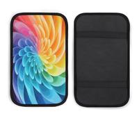 Cojín dinámico de arco iris para pasamanos de coche, suave, cómodo, antideslizante, cojín para reposabrazos de coche, decoración universal, funda de consola central de coche para la mayoría de coches