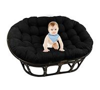 CojíN Doble de Papasan Impermeable Al Aire Libre, de Gran TamañO, CojíN de Silla Doble de Papasan, CojíN de Columpio para JardíN Al Aire Libre,Negro,67 * 47 * 6in