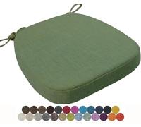 Cojín elevador de 40 x 38 x 3 cm de grosor, acolchado de espuma con funda extraíble y lazos seguros, almohadilla de asiento duradera para interiores y exteriores, hogar, patio