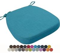 Cojín elevador de asiento de 40 x 38 x 5 cm de grosor, acolchado de espuma con funda extraíble y lazos seguros, almohadilla de asiento duradera para interiores y exteriores, hogar, patio