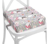 Cojin elevador para silla infantil para comer 33x33x8 cm - Alzador elevador para sillas de niños y niñas Cojín base elevadora con inserto de espuma y funda lavable Animales Gris