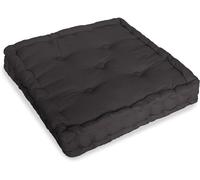 Cojín elevador para sillón de 100 % algodón, cuadrado, grande, para silla de comedor, cojín grueso y firme, ideal para el hogar, oficina, jardín, embarazo, maternidad, ancianos, postcirugía (negro)