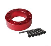 Cojín elevador para volante de coche de 25 mm con material de aluminio para una fijación segura y una postura de conducción mejorada en varios vehículos (rojo)