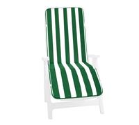 Cojín emmevi para tumbonas, suave, a rayas, funda para tumbona, plegable, modelo CAIRO con cintas verdes