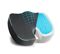 Cojín ergonómico para asiento que proporciona máxima comodidad: almohada de espuma viscoelástica con gel refrescante para el coxis, almohadilla ortopédica para silla de oficina,Black-45*35*7cm